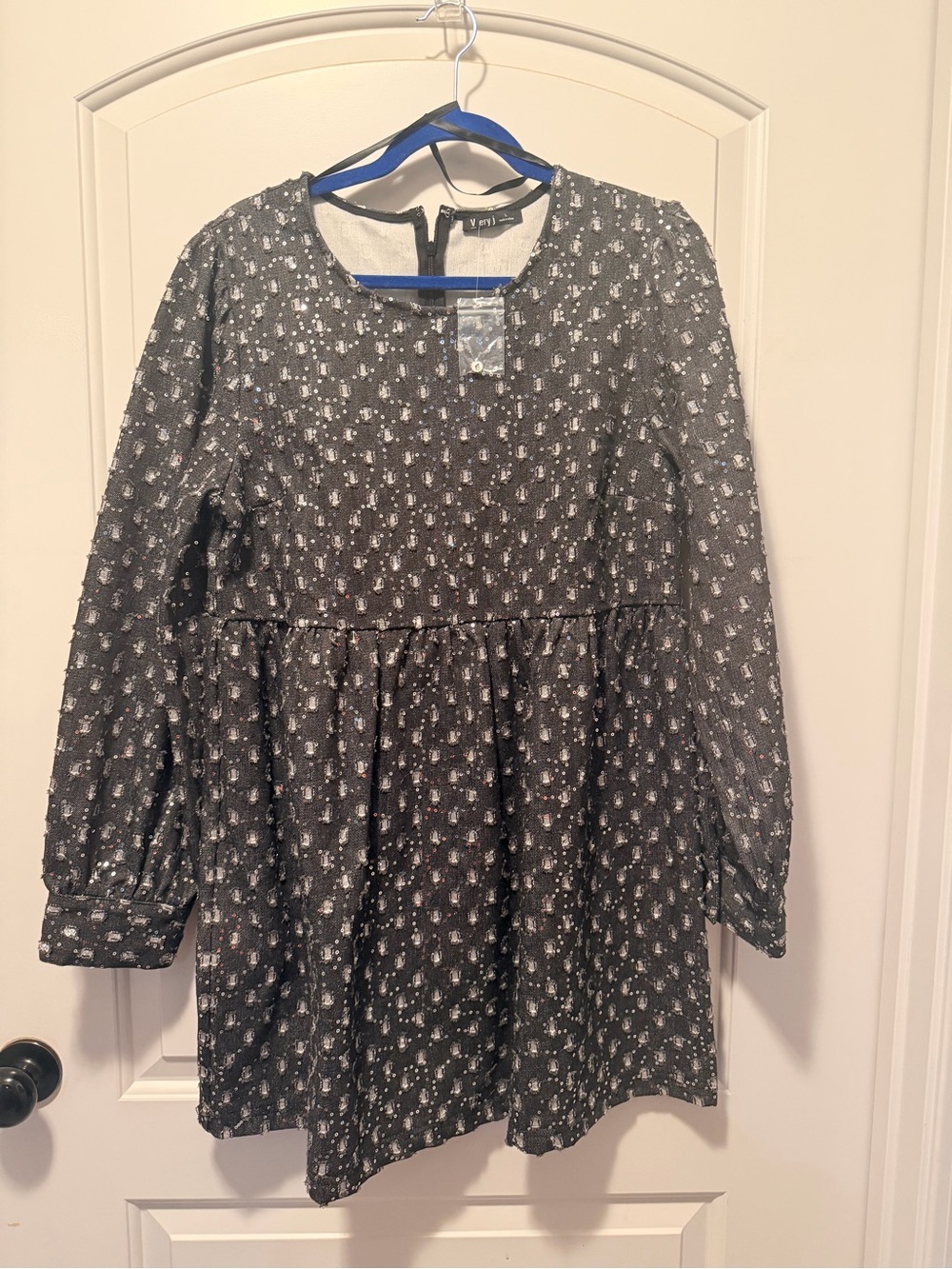 Women’s Black/mirror Long-Sleeve Dress